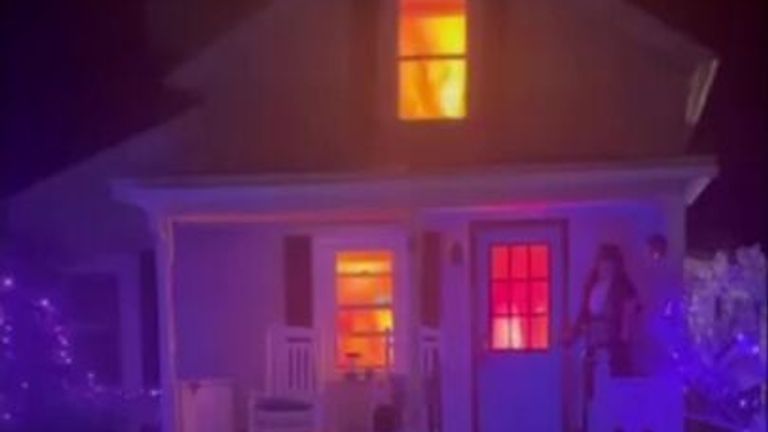 Firefighters tricked by realistic Halloween decorations
