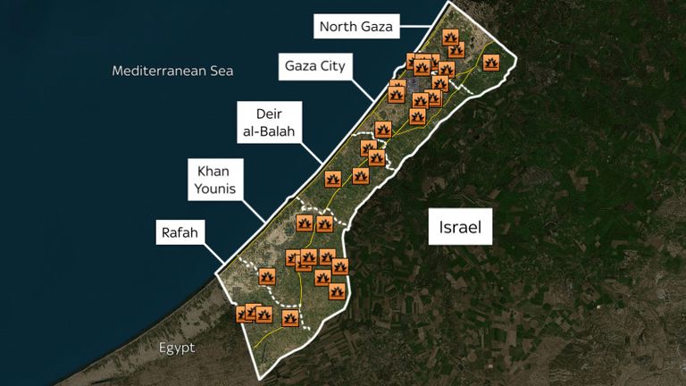 The ACLED identified 33 incidents in Gaza between October 7 and 12. Source: ACLED