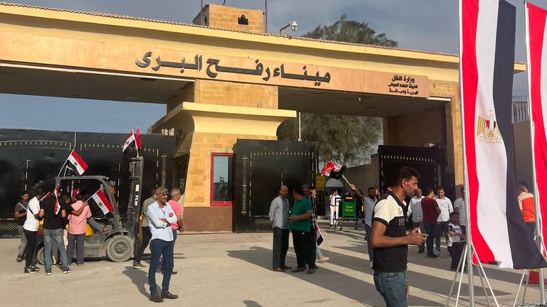 The Rafah crossing on the Egypt side