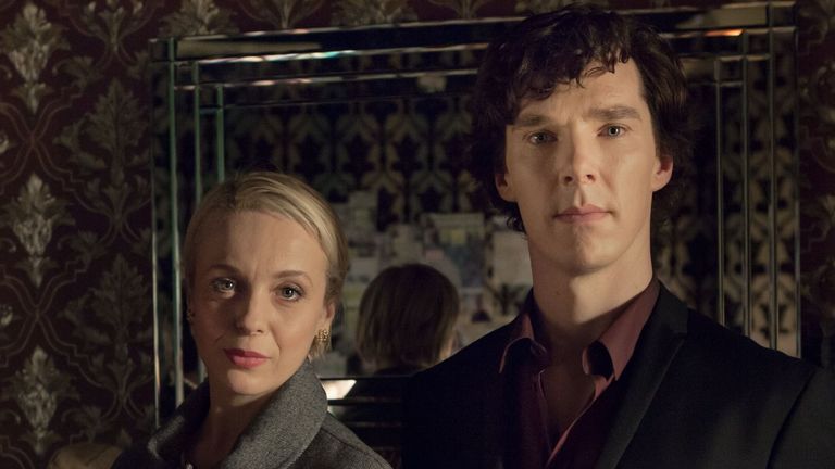 Sherlock&#39; TV programme - Series 3, 2013
Amanda Abbington and Benedict Cumberbatch

23 Mar 2013
