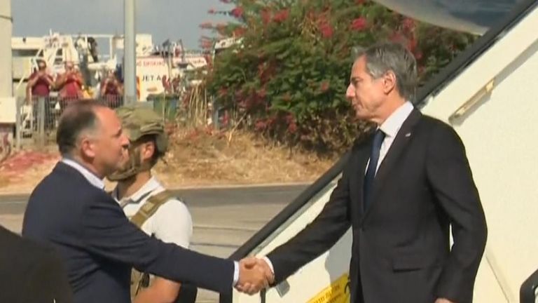 us secretary of state blinken arrives in israel