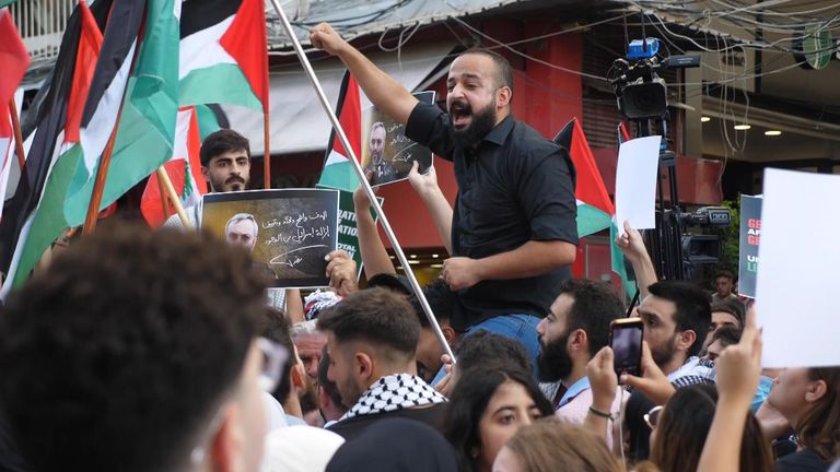 Peaceful pro-Palestine  protest in Beirut, Lebanon