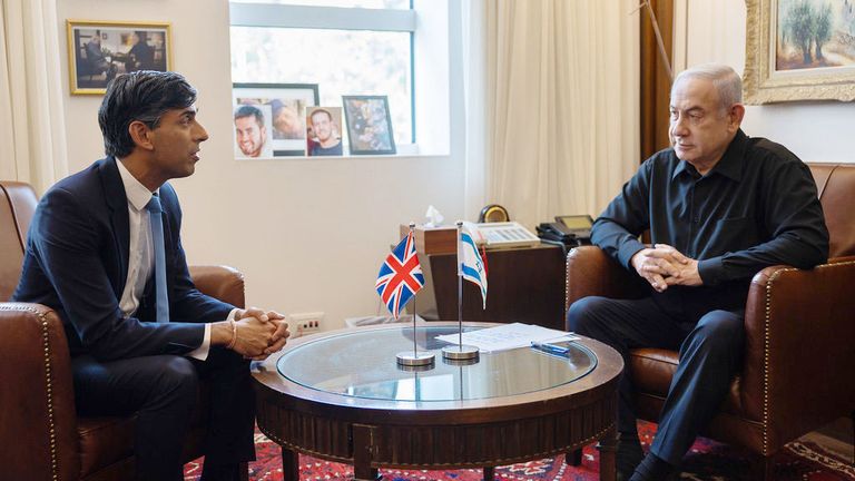 Rishi Sunak meets Benjamin Netanyahu in Israel
Pic: No 10 Downing Street