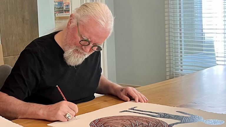 Undated handout photo issued by Castle Fine Art of Sir Billy Connolly who has released his latest collection of limited-edition artworks. Issue date: Thursday March 23, 2023.
