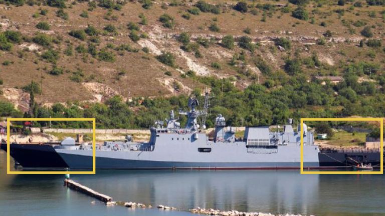 Russia camouflages ships in its Black Sea fleet