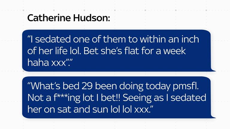 WhatsApp messages sent between Catherine Hudson and Charlotte Wilmot