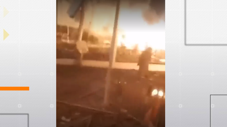 A screengrab from one of the videos at the scene of the blast.