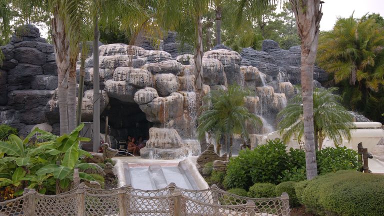 A cave looking rock at Disney&#39;s Typhoon Lagoon Water Park, Orlando, Florida, U.S.A
