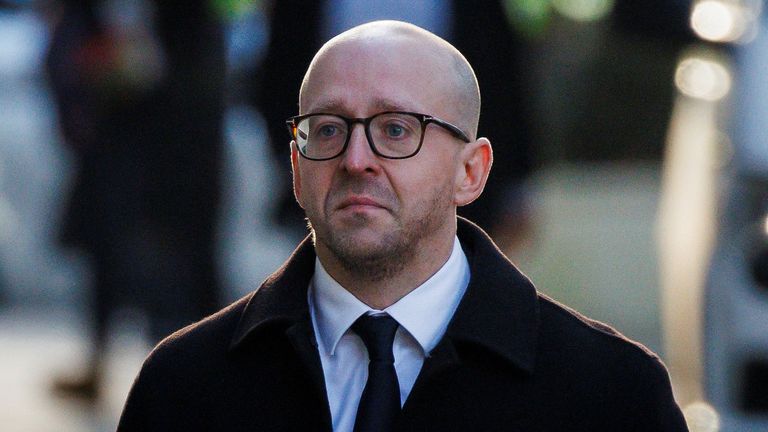 Former Downing Street Director of Communications Lee Cain walks on the day he gives evidence at the COVID-19 Inquiry, in London 