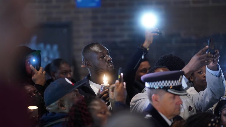 Stormzy seen among crowds paying their respects to Elianne Andam 