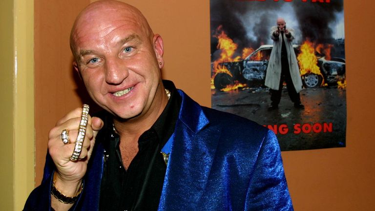 Guest Dave Courtney shows off a knuckle duster at the Manhattan Cafe in Woolwich, south east London, the venue for a reception after the marriage of Saira Rehman to Britain&#39;s most dangerous inmate Charles Bronson, at Milton Keynes Prison.