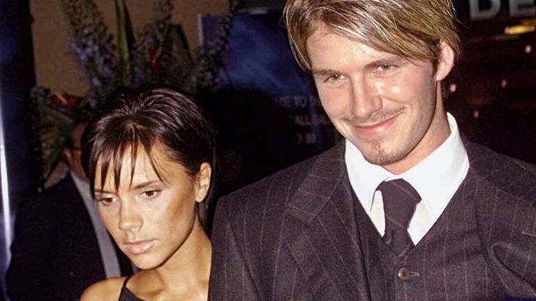 Victoria and David Beckham pictured in Monaco in August 1999. Pic: AP