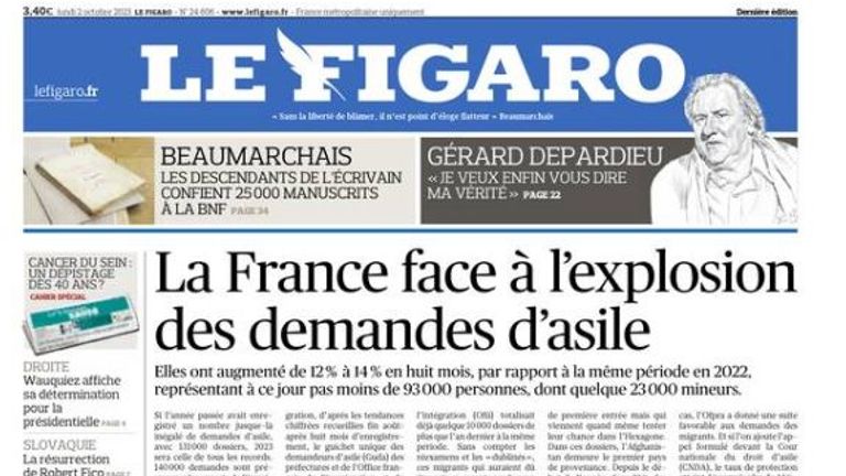 Depardieu&#39;s letter was published in the paper and online