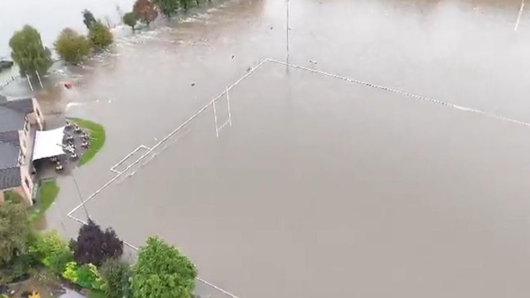 Derby Rugby Club has been hit by extreme flooding 