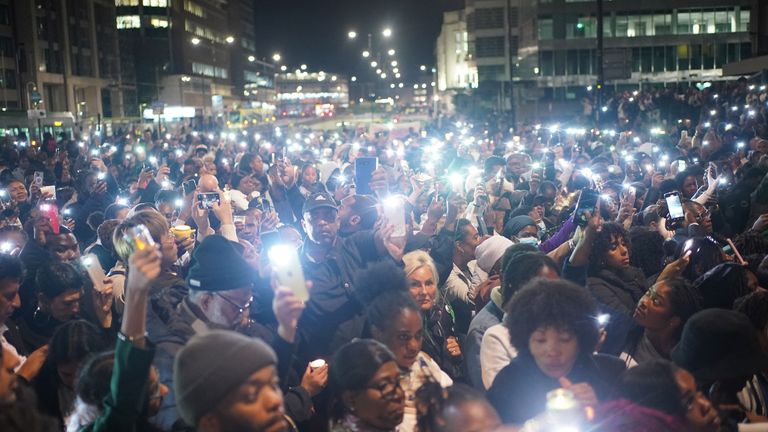Thousands of people attended the candle-lit vigil in Croydon on Wednesday night 