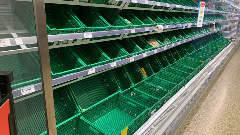 Empty shelves have been seen in a supermarket in Brechin following the floods