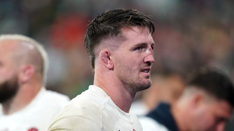 England's Tom Curry dejected after the game