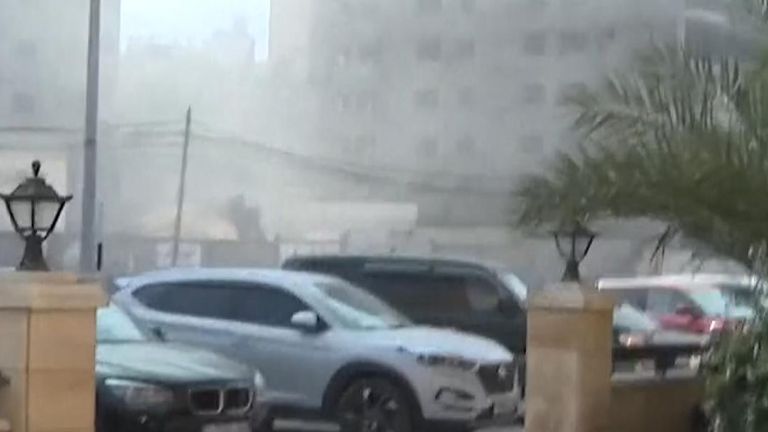 Israeli airstrike hits close to hotel in Gaza City
