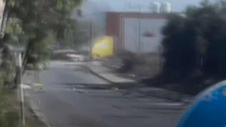 A burst of flames emerges from the tank after it opens fire  