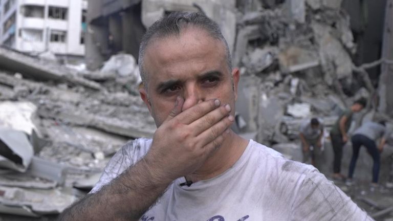 Gaza resident Mohammed Al-Bawab tells Sky News he lost everything