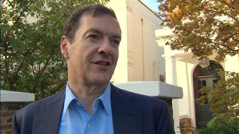 Former chancellor George Osborne has told Sky News It would be a "great tragedy" to cancel the northern leg of HS2, as it is the "biggest levelling-up project the country has got".