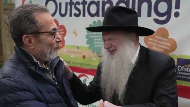 Rabbi Herschel Gluck with friend