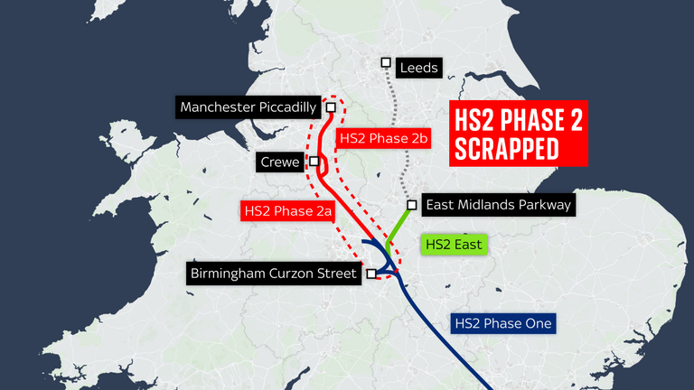 Yeni görünümlü HS2 rotası