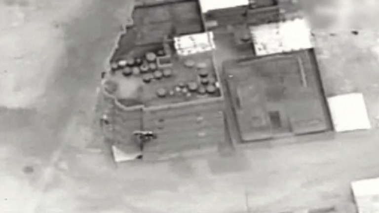 Footage released by the Israeli Army shows strikes on what Israel says are Hamas targets. Pic: IDF