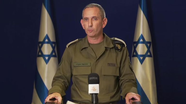 Rear Admiral Daniel Hagari of the IDF gives a statement on hostage numbers in Gaza Strip