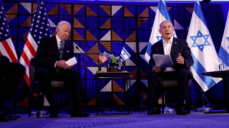 Joe Biden meets with Israeli Prime Minister Benjamin Netanyahu, as he visits Israel  