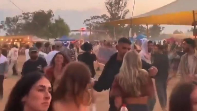 Footage shows people dancing at the Supernova festival in southern Israel on Friday
