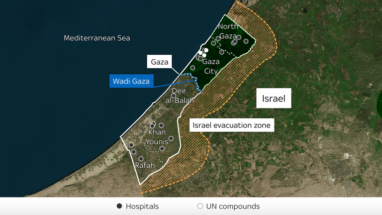 The Israeli Defence Force has ordered 1.1 million people currently north of the Wadi Gaza bridge to move south
