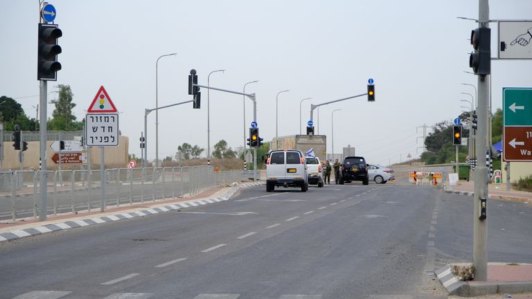 Closed road leading to Gaza
