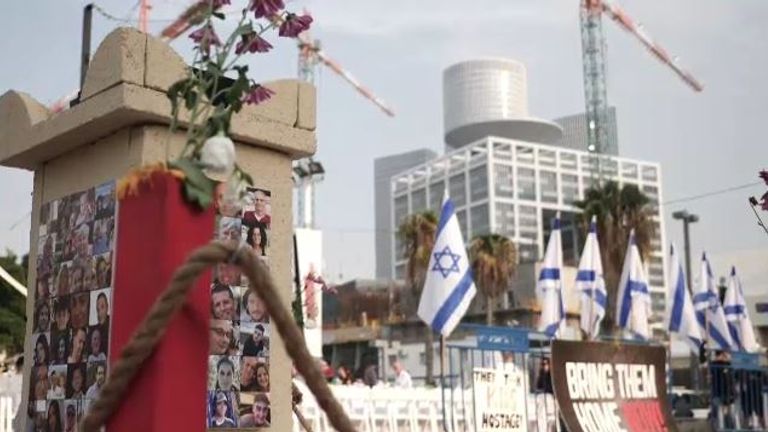 A permanent vigil is in place in Tel Aviv