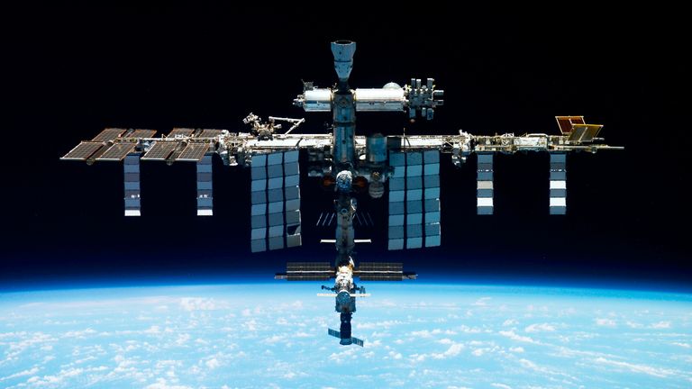 The leak was reported on a Russian segment of the International Space Station. Pic: Roscosmos State Space Corporation via AP