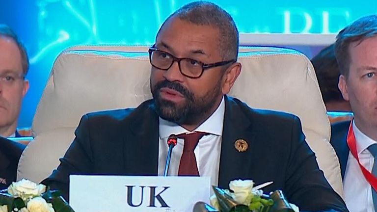 James Cleverly attends Peace Summit in Cairo