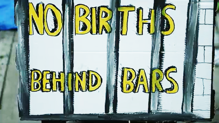For Jason Farrell prison births lead - No births behind bars protest