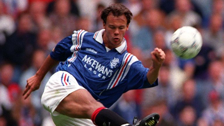Joachim Bjorklund for Glasgow Rangers playing against Arsenal in 1996