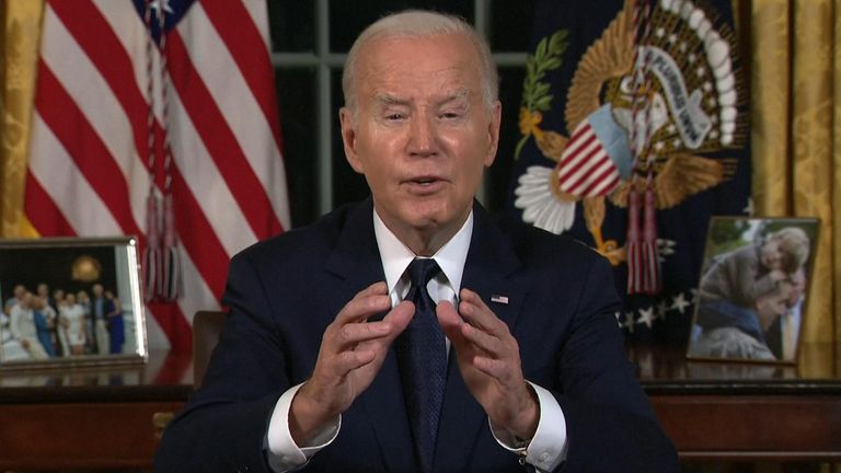 Joe Biden addresses the US and the world from the Oval Office