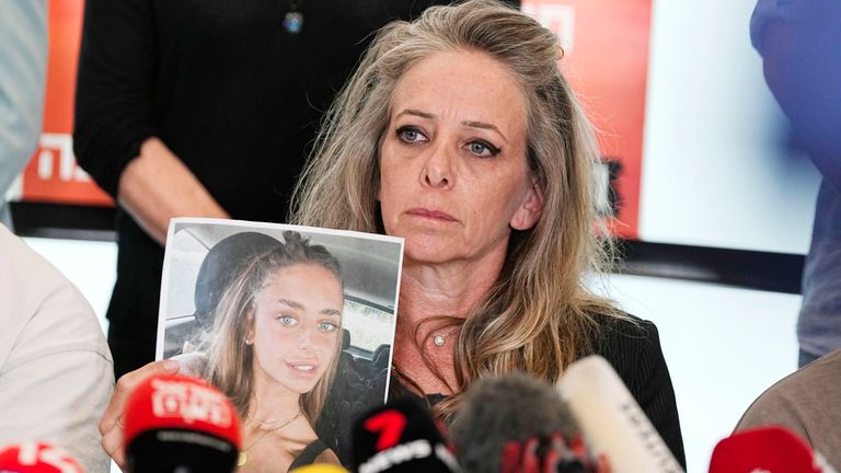 Mia Schem&#39;s mother Keren during the press conference  Pic:AP