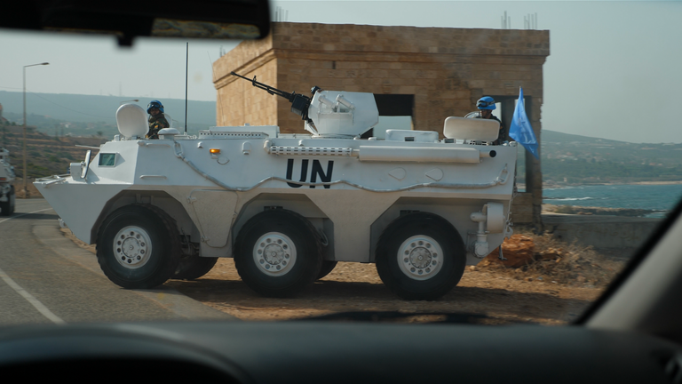 UN peacekeepers on patrol
