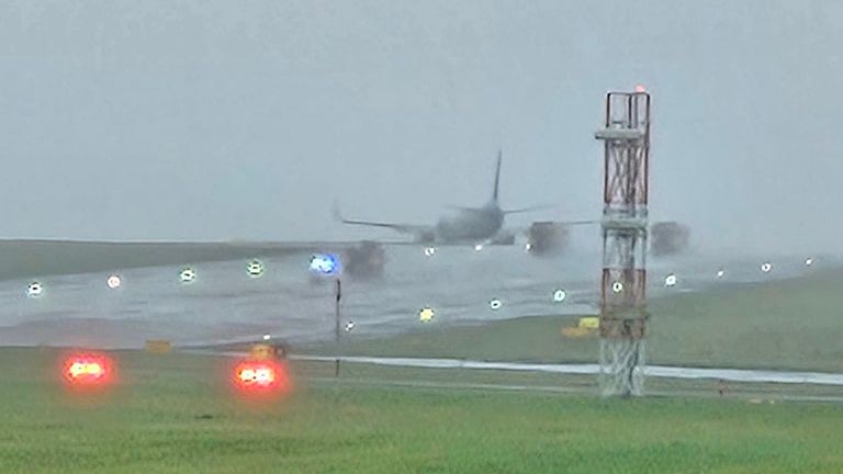 The plane came off the runway at Leeds Bradford Airport. Pic: Fiona Marr