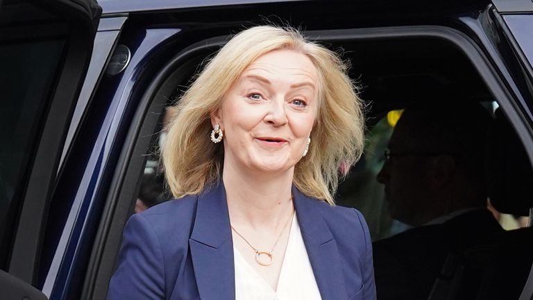 Liz Truss arrives at the Conservative Party annual conference at the Manchester Central convention complex. Picture date: Monday October 2, 2023. PA Photo. See PA story POLITICS Tories. Photo credit should read: Stefan Rousseau/PA Wire 