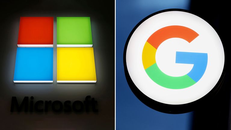 Microsoft and Google Logo