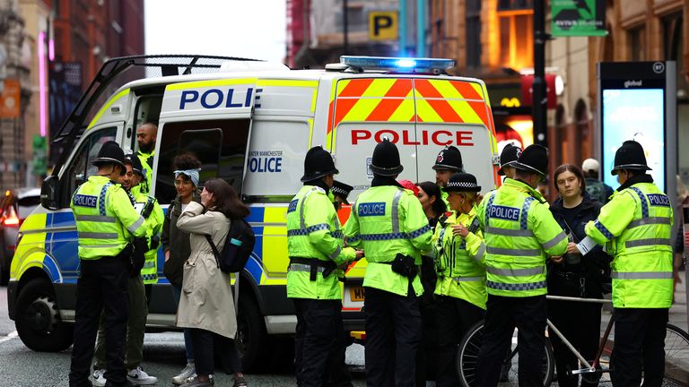 Police at vigil held by Manchester Jewish Community