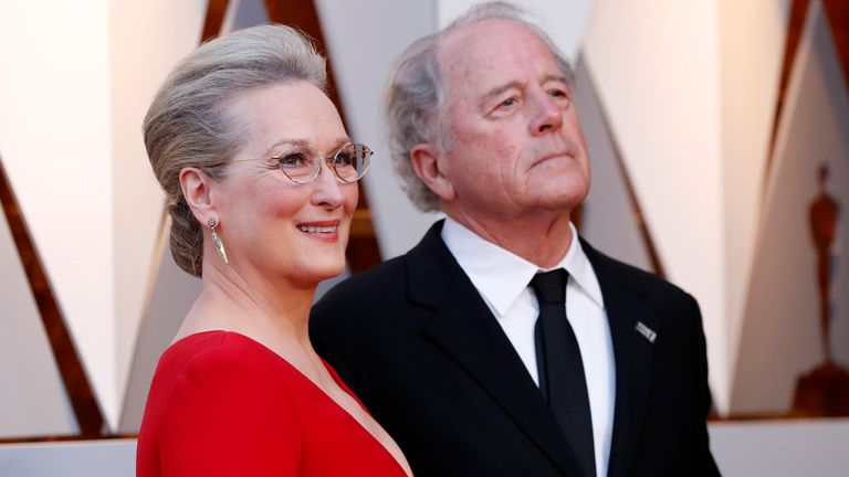 90th Academy Awards - Oscars Arrivals - Hollywood, California, U.S., 04/03/2018 - Meryl Streep, wearing Dior, with husband Don Gummer REUTERS/Mario Anzuoni