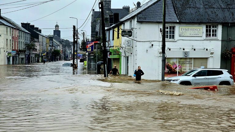 Flooding in Midleton, Co Cork caused by Storm Babet