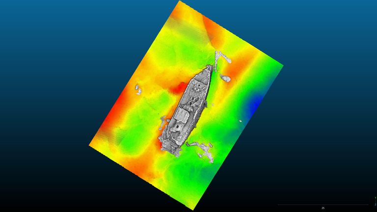 Multibeam survey of the wreck of the Moussaillon 