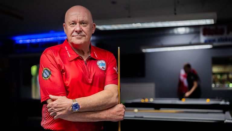 Undated handout photo issued by the National Lottery of Neil Jones whose first purchase after winning £2.4 million on the National Lottery was a pool table and is now set to experience his "proudest moment" as he prepares to represent his country at European Pool Championships in Malta.