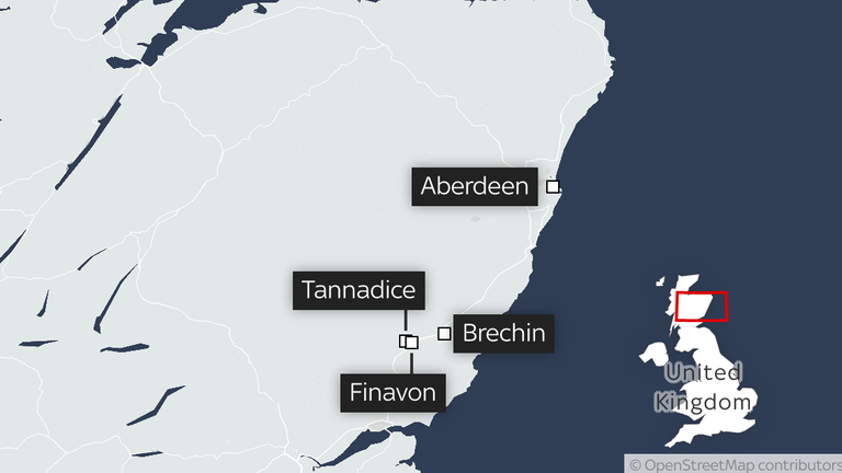 A map showing the areas where people have been ordered to evacuate